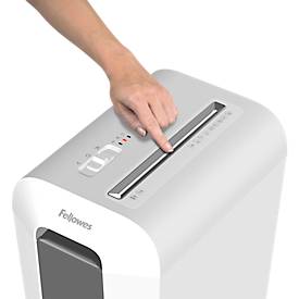 Aktenvernichter Fellowes® Powershred LX 65, Partikelschnitt 4 x 40 mm, P-4, 22 l, 10 Blatt Schnittleistung, weiß