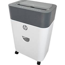 Aktenvernichter HP OneShred Auto 100CC, Sicherheitsstufe P-4, Partikelschnitt 4,3 x 12 mm, 100 Blatt, grau/weiß