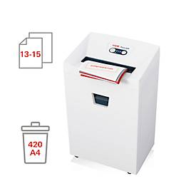 Aktenvernichter HSM Pure 420, Sicherheitsstufe P4, Partikelschnitt 4,5 x 30 mm, bis 35 l, Kunststoff & Metall, weiß