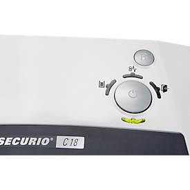 Aktenvernichter HSM SECURIO C18, Sicherheitsstufe 4, Partikelschnitt 3,9 x 30 mm, 9 Blatt, weiß