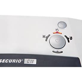 Aktenvernichter HSM SECURIO C18, Sicherheitsstufe 4, Partikelschnitt 3,9 x 30 mm, 9 Blatt, weiß