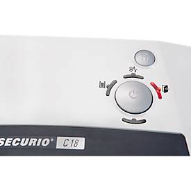 Aktenvernichter HSM SECURIO C18, Sicherheitsstufe 4, Partikelschnitt 3,9 x 30 mm, 9 Blatt, weiß
