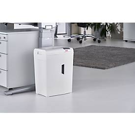 Aktenvernichter HSM shredstar X10, Sicherheitsstufe 4, Partikelschnitt 4,5 x 30 mm, 10 Blatt, weiß-silber