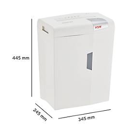 Aktenvernichter HSM shredstar X10, Sicherheitsstufe 4, Partikelschnitt 4,5 x 30 mm, 10 Blatt, weiß-silber