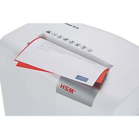 Aktenvernichter HSM shredstar X13, Sicherheitsstufe 4, Partikelschnitt 4 x 37 mm, 13 Blatt, weiß-silber