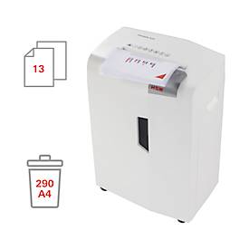 Aktenvernichter HSM shredstar X13, Sicherheitsstufe 4, Partikelschnitt 4 x 37 mm, 13 Blatt, weiß-silber
