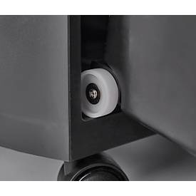 Aktenvernichter PN 415D, Partikelschitt 4 x 38 mm, P-4, 18 l, 13-15 Blatt Schnittleistung, Antipapierstau, mit Rollen, schwarz-silber 