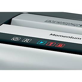 Aktenvernichter Rexel Momentum X312-SL, Sicherheitsstufe P3, Partikelschnitt 5 x 42 mm, bis 23 l, Kunststoff & Metall, schwarz