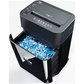 Aktenvernichter ShredMatic 35080, Partikelschnitt 4,3 x 10 mm, P4, 17 l, 8-80 Blatt, mit Rollen, schwarz