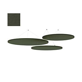 Akustik Deckensegel rund grün-meliert, 3er-Set schallabsorbierend, weniger Nachhall für Büro/Meeting/Lounge, Deckenmontage
