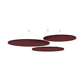 Akustik Deckensegel rund rot-meliert, 3er-Set schallabsorbierend, weniger Nachhall für Büro/Meeting/Lounge, Deckenmontage
