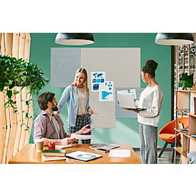 Akustik-Pinboard Board Up, Absorptionsklasse C, Stärke 24 mm, Textil & Recycling-PET, grau oder beige, diverse Größen