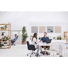 Akustik-Pinboard Board Up, Absorptionsklasse C, Stärke 24 mm, Textil & Recycling-PET, grau oder beige, diverse Größen