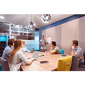 Akustik-Pinboard Wall Up, Absorptionsklasse B, Stärke 20 mm, Textil & Recycling-PET, grau oder beige, diverse Größen