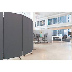 Akustik-Raumteiler Luxor, 1 Panel, mit Standfüßen, ca. 7 kg, B 600 x T 35 x H 1680 mm, recycelte Materialien, schiefergrau