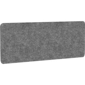 Akustik Tischtrennwand AKUSTIX Vario, Schallabsorptionsklasse B, Stärke 18 mm, ohne Halterungen, B 1600 x H 600 mm, PET-Filz, grau