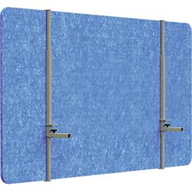 Akustik Tischtrennwand AKUSTIX Vario, Schallabsorptionsklasse B, Stärke 18 mm, ohne Halterungen, B 1800 x H 600 mm, PET-Filz, blau