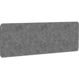Akustik Tischtrennwand AKUSTIX Vario, Schallabsorptionsklasse B, Stärke 18 mm, ohne Halterungen, B 1800 x H 600 mm, PET-Filz, grau