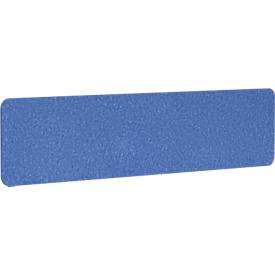 Akustik Tischtrennwand AKUSTIX Vario, Schallabsorptionsklasse B, Stärke 18 mm, ohne Klemmen, B 1600 x H 400 mm, PET-Filz, blau