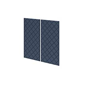 Akustik Wandpaneel blau-meliert, 2er-Set schallabsorbierend, 100x50 cm, reduziert Nachhall für Büro, Homeoffice und Meeting