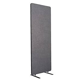 Akustischer Raumteiler, Einzelexemplar, rechteckig, Hochkant-Format, mit Standfüßen, B 600 x T 350 x H 1680 mm, PET-Filz, grau