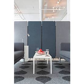 Akustischer Raumteiler, Einzelexemplar, rechteckig, Hochkant-Format, mit Standfüßen, B 600 x T 350 x H 1680 mm, PET-Filz, grau