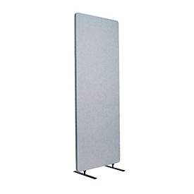 Akustischer Raumteiler, Einzelexemplar, rechteckig, Hochkant-Format, mit Standfüßen, B 600 x T 350 x H 1680 mm, PET-Filz, hellgrau