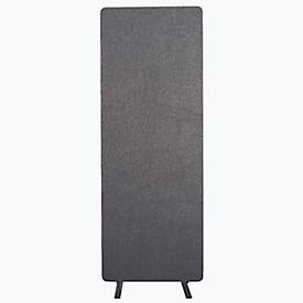 Akustischer Raumteiler, Einzelexemplar, rechteckig, Hochkant-Format, mit Standfüßen, B 600 x T 350 x H 1680 mm, PET-Filz, wahlweise grau oder hellgrau