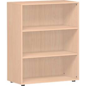 ALICANTE boekenkast, 3 OH, 2 legborden, B 800 x D 400 x H 1104 mm, beukendecor