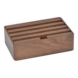 ALL DOCK medium - Ladeständer - 9.6 A - 4 Ausgabeanschlussstellen (4 x USB) - auf Kabel: mini-USB - Nußbaum