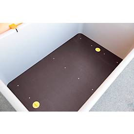 Allzweckbox Cemo, Glasfaserverstärkter Kunststoff (GFK), grau, B 1210 x T 820 x H 680 mm, 200 l hoch, mit Staplertaschen