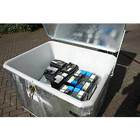 Altbatterie-Container BAUER SAP 600 K, Stahlblech, feuerverzinkt, abschließbar, stapelbar, B 1200 x T 1000 x H 1055 mm