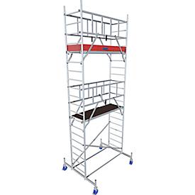 Alu-Fahrgerüst Krause ProTec, 200 kg/m², gebremste Rollen, L 2000 x B 700 x H 6300 mm