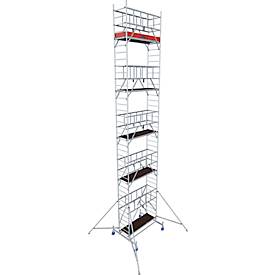 Alu-Fahrgerüst Krause ProTec, 200 kg/m², TÜV-geprüft, gebremste Rollen, L 2000 x B 700 x H 11300 mm