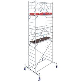 Alu-Fahrgerüst KRAUSE Serie 10, 200 kg/m², höhenverstellbare Rollen, L 2000 x B 750 x H 6400 mm