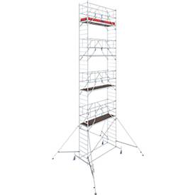 Alu-Fahrgerüst KRAUSE Serie 10, 200 kg/m², höhenverstellbare Rollen, L 2500 x B 750 x H 10400 mm