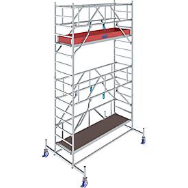 Alu-Fahrgerüst KRAUSE Serie 10, 200 kg/m², höhenverstellbare Rollen, L 2500 x B 750 x H 5400 mm