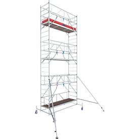 Alu-Fahrgerüst KRAUSE Serie 10, 200 kg/m², höhenverstellbare Rollen, L 2500 x B 750 x H 7400 mm