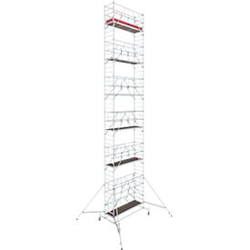 Alu-Fahrgerüst KRAUSE Serie 10, 200 kg/m², TÜV-geprüft, höhenverstellbare Rollen, L 2500 x B 750 x H 13400 mm