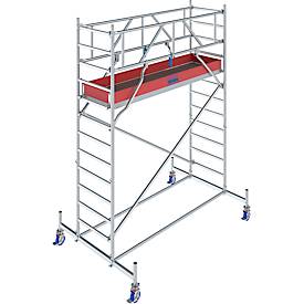Alu-Fahrgerüst KRAUSE Serie 10, 200 kg/m², TÜV-geprüft, höhenverstellbare Rollen, L 2500 x B 750 x H 4400 mm