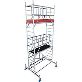 Alu-Faltgerüst Krause ProTec XS, 200 kg/m², gebremste Rollen, L 2000 x B 700 x H 5800 mm