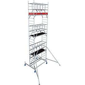 Alu-Faltgerüst Krause ProTec XS, 200 kg/m², gebremste Rollen, L 2000 x B 700 x H 7800 mm