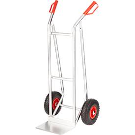 Alu-Sackkarre Select 2106B/150, mit Handgriffen und Sicherheitsbügel, Vollgummi-Räder, Schaufel B 300 x T 290 mm, bis 150 kg