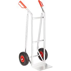 Alu-Sackkarre Select 2132A/150, mit Handgriffen und Sicherheitsbügel, Polyurethan-Räder, Schaufel B 300 x T 210 mm, bis 150 kg