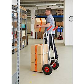 Alu-Sackkarre Select 2132A/150, mit Handgriffen und Sicherheitsbügel, Polyurethan-Räder, Schaufel B 300 x T 210 mm, bis 150 kg