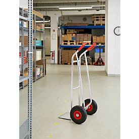 Alu-Sackkarre Select 2132A/150, mit Handgriffen und Sicherheitsbügel, Polyurethan-Räder, Schaufel B 300 x T 210 mm, bis 150 kg