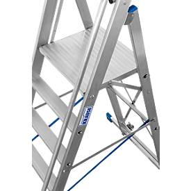 Alu-Stufen-Stehleiter, mit großer Standplattform, mit Sicherheitsbügel und Kette, 7 Stufen