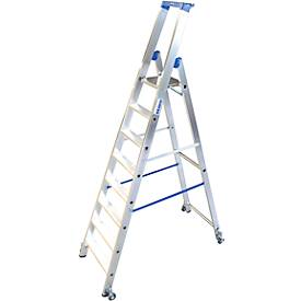 Alu-Stufenstehleiter, fahrbar, 8 Stufen