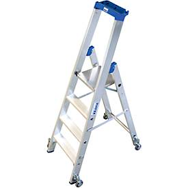 Alu-Stufenstehleiter, fahrbar