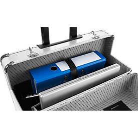 ALUMAXX Pilotenkoffer, mit Tragegriff und Rollen, mit Laptopfach, Aluminium, silber